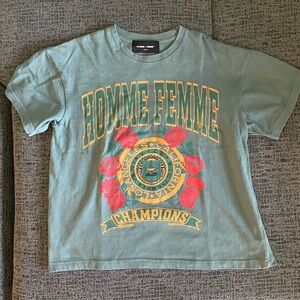 Homme Femme California Champions Green Tee